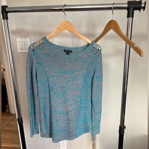 Tribal Blue Sweater with Gold Accents